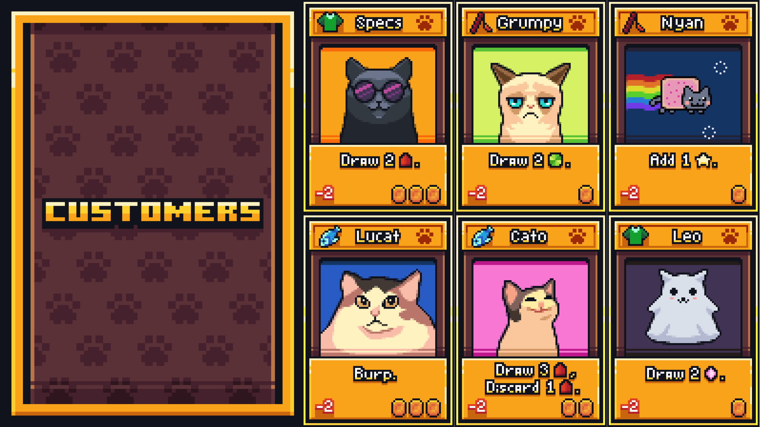 Pixel card game scene